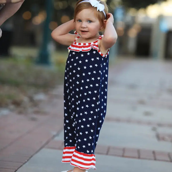 Stars & Stripes Baby Girl Romper