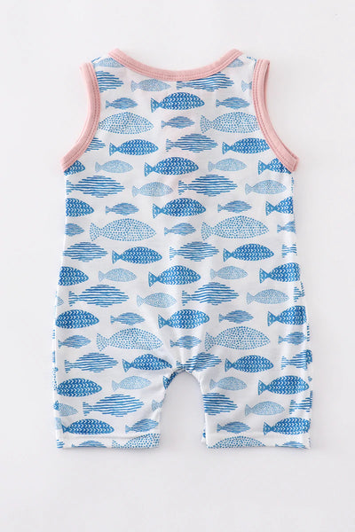 Blue Fish Baby Romper