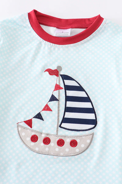 Patriotic Sailboat Boys Shirt