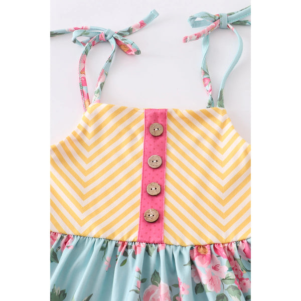 Mustard Mint Floral Dress
