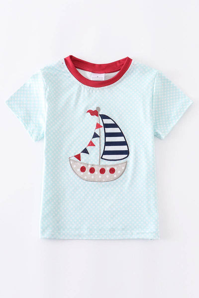 Patriotic Sailboat Boys Shirt