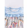 Blue rainbow ruffle shorts set