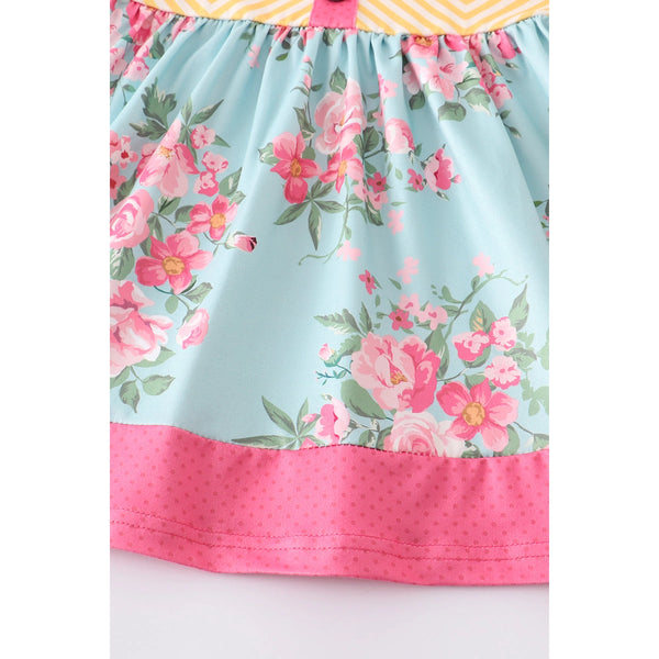 Mustard Mint Floral Dress