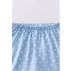 Blue rainbow ruffle shorts set