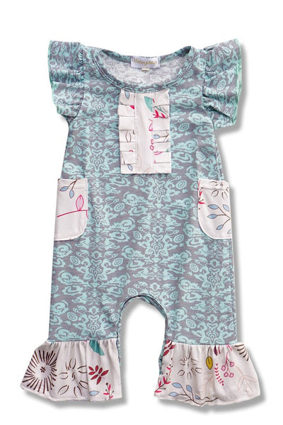 Jacquard Ruffle Baby Romper
