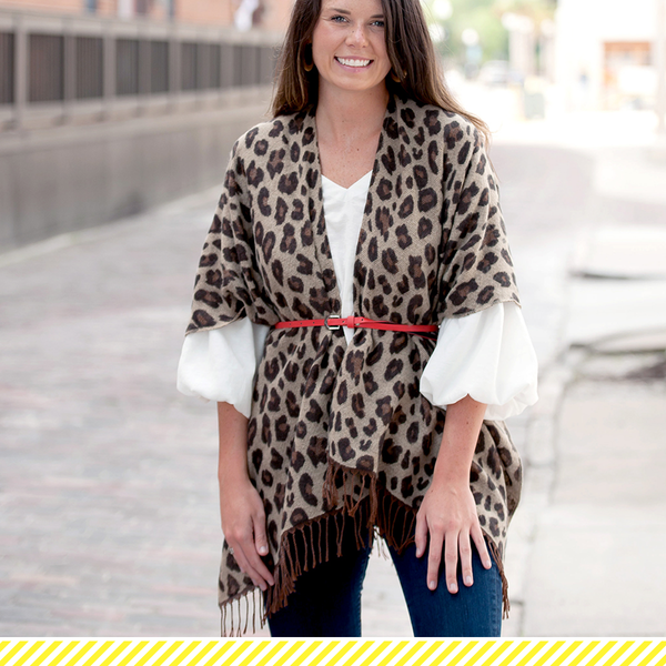 Leopard Kennedy Shawl - Little Pink Princess Boutique