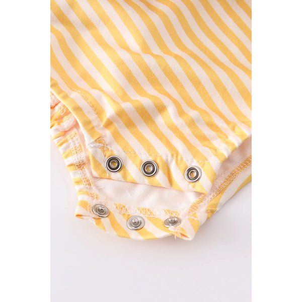 Mustard Floral Ruffle Baby Bubble