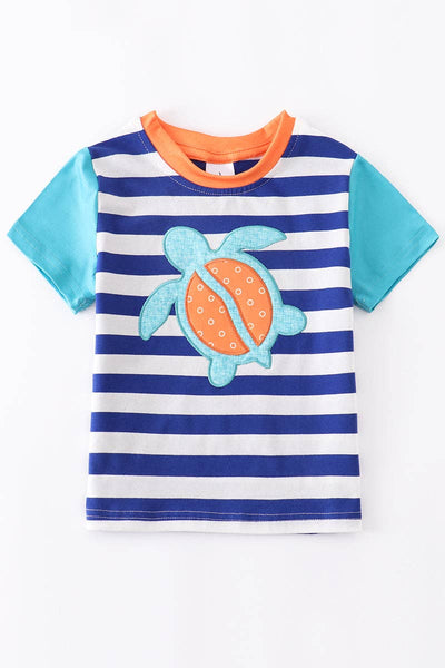 Striped turtle raglan short set