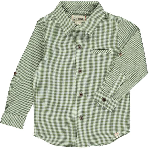 Atwood Green/White Grid Woven Shirt