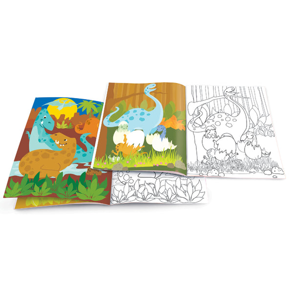 Dry Erase Coloring Book with Reuseable Stickers- Dinosaur World
