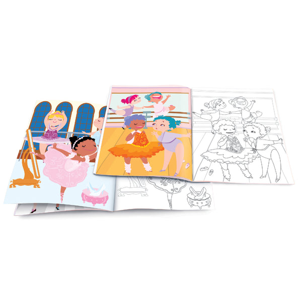 Dry Erase Coloring Book with Reuseable Stickers- Pretty Ballerina