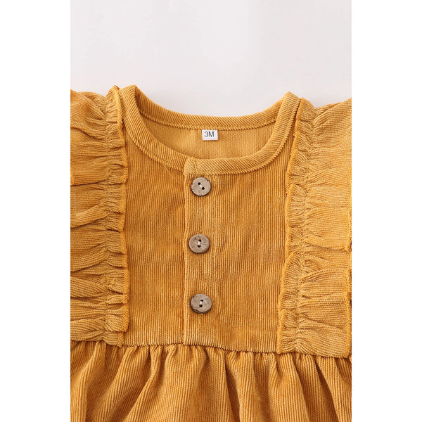 Ginger Corduroy Baby Bubble Romper