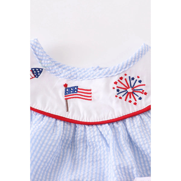 Patriotic Embroidered Girl Bubble