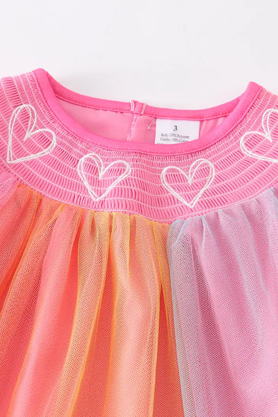 Pink Heart Smocked Tutu Dress