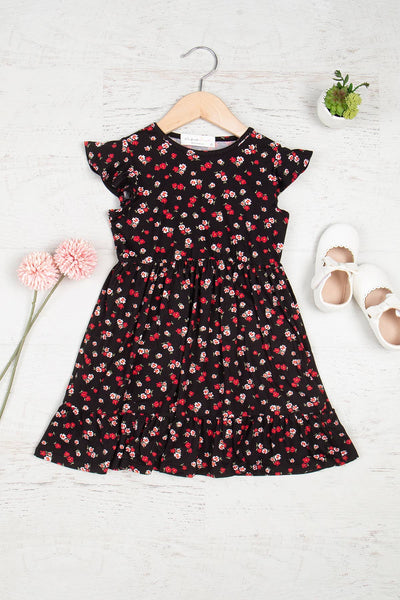 Black Floral Sleeveless Dress