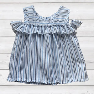 Cold Shoulder Top - Blue Stripe