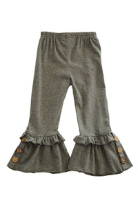 Kelly Button Accent Pants- Grey