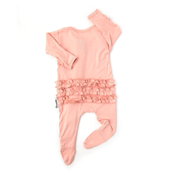 Olivia Light Pink Ruffle Bamboo Newborn ZIP