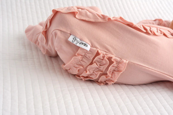 Olivia Light Pink Ruffle Bamboo Newborn ZIP