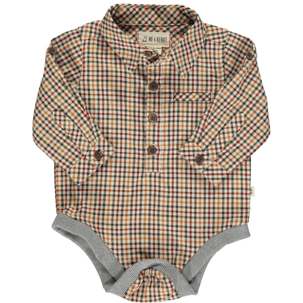 Atwood Navy/Gold Plaid Onesie