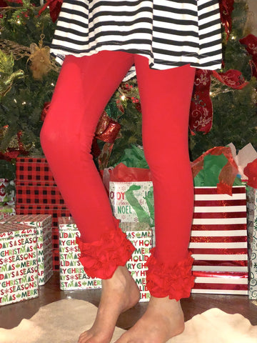 Red Ruffled Icing Leggings