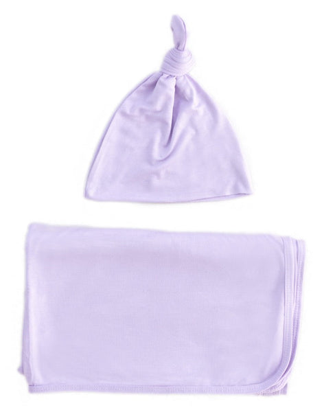 Swaddle Blanket, Hat & Headband Set (Newborn - 3 mo.) Purple