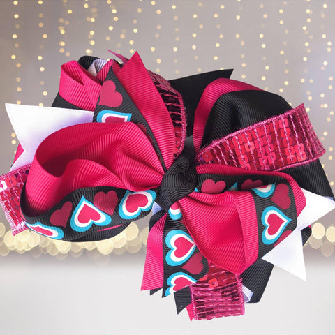 Large Sequin Boutique Hair Bow