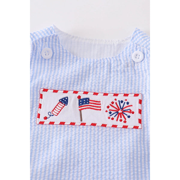 Patriotic Embroidered Boy Bubble