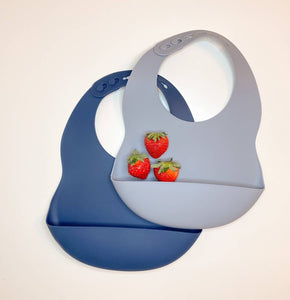 Baby Bibs (2 Pack) - Gray and Blue