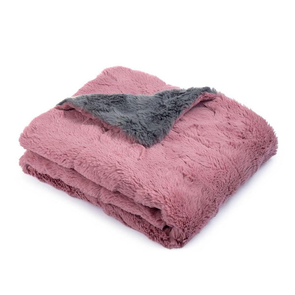 Micro Faux Fur Baby Blanket- Muave/Grey