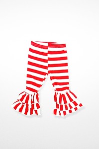 Girls Red & White Striped Ruffle Pants - Little Pink Princess Boutique